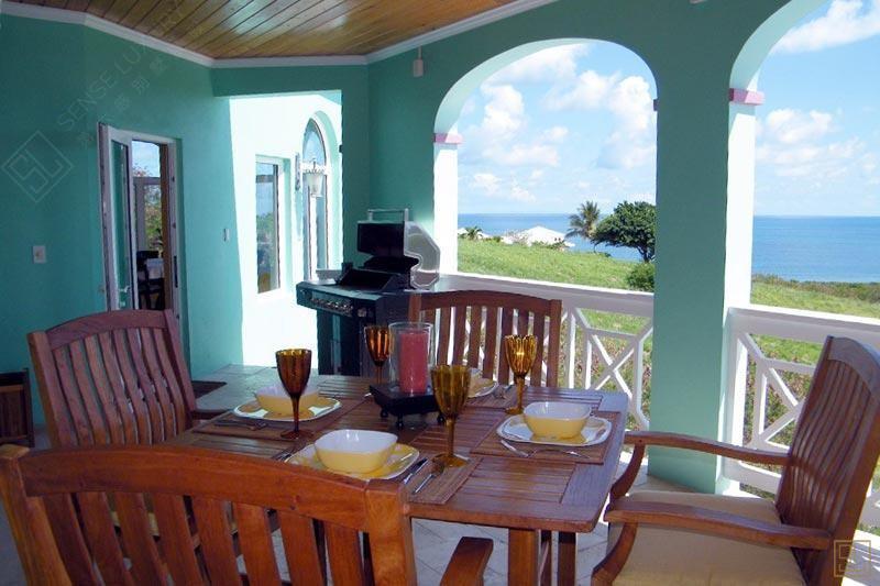 加勒比海圣克鲁斯岛翠绿别墅饭厅