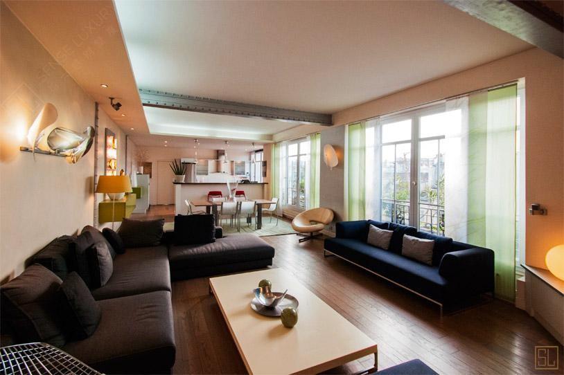 法国巴黎高玛雷公寓客厅
