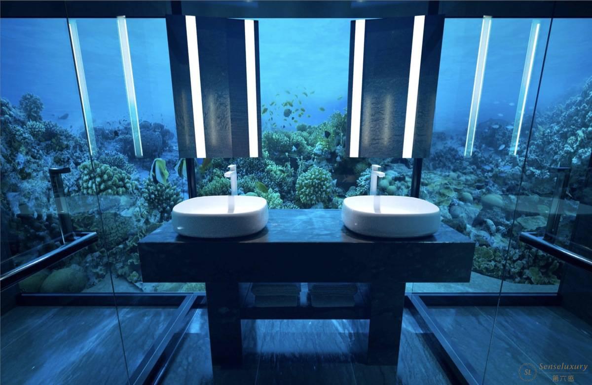 马尔代夫港丽岛海底别墅浴室