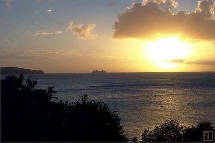 加勒比圣露西亚岛海蓝之谜别墅海景