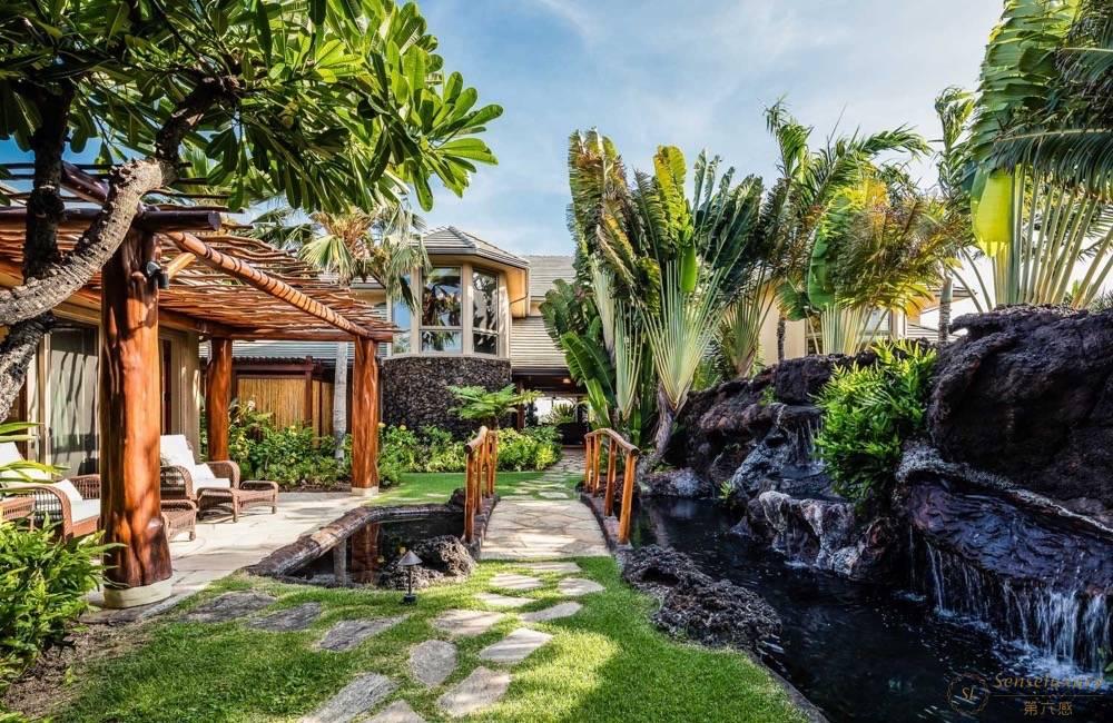 夏威夷大岛马纳拉尼椰树之夏别墅庭院