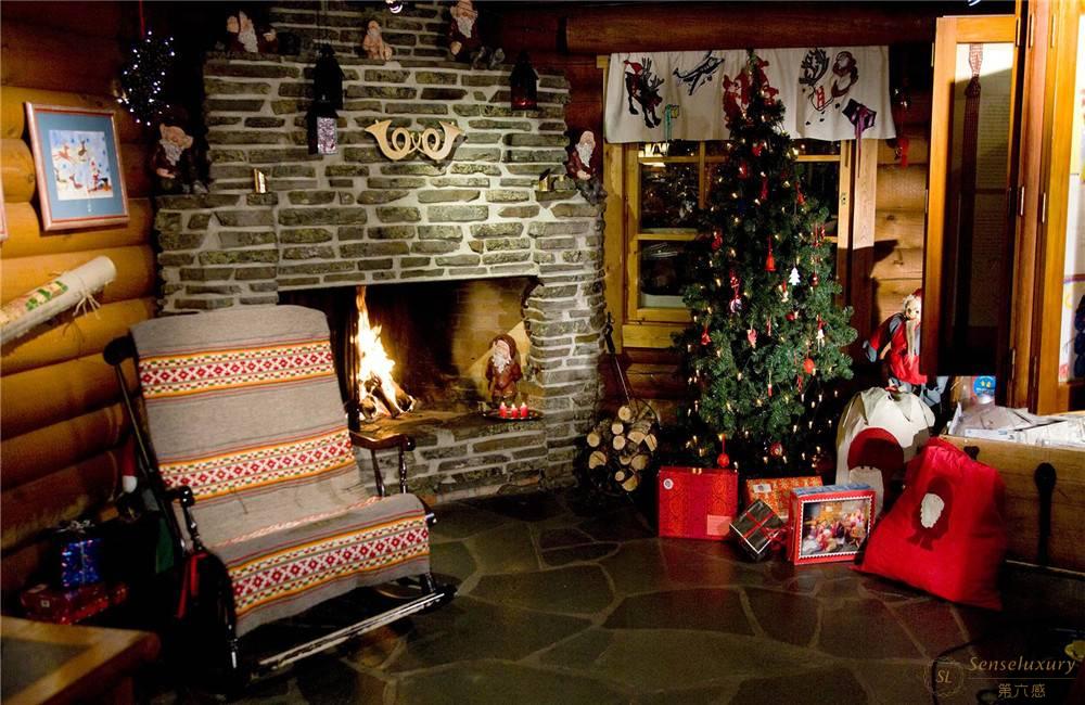 芬兰罗瓦涅米圣诞老人假日度假村壁炉