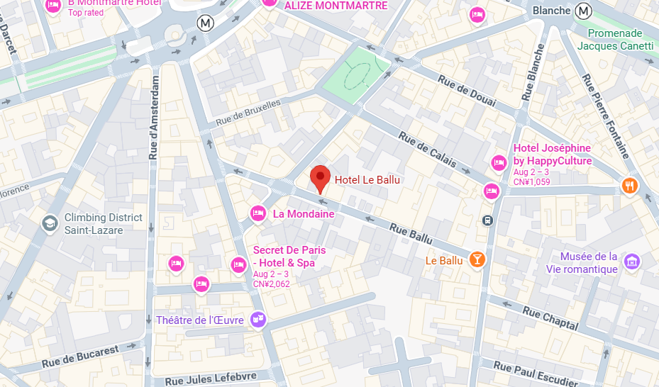 Hotel location map